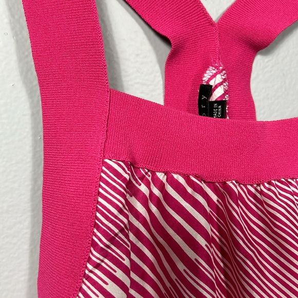 Theory 100% silk pink striped racerback tank top size M - Picture 7 of 14